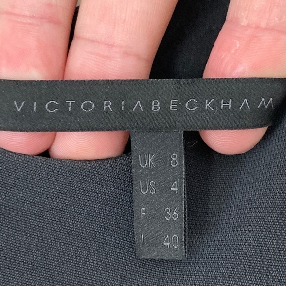 Victoria Beckham Wool Silk Blend Colorblock Mesh Illusion Contemporary Dress - Picture 3 of 10